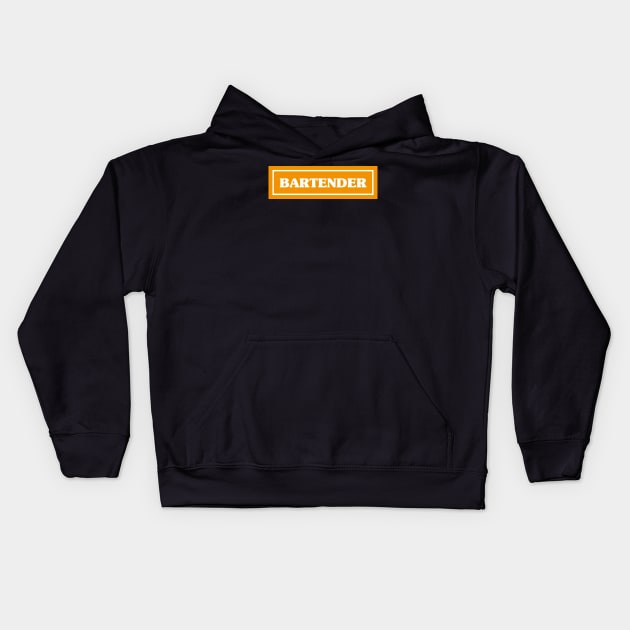 Bartender (orange) Kids Hoodie by kassiopeiia